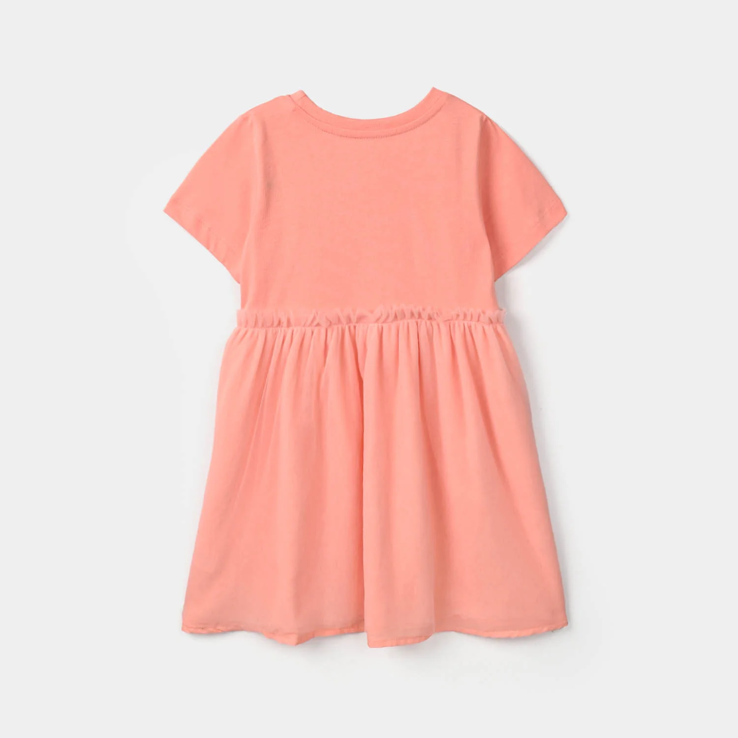 Girls Cotton Jersey Frock Trust your Power-ORANGE - Image 4