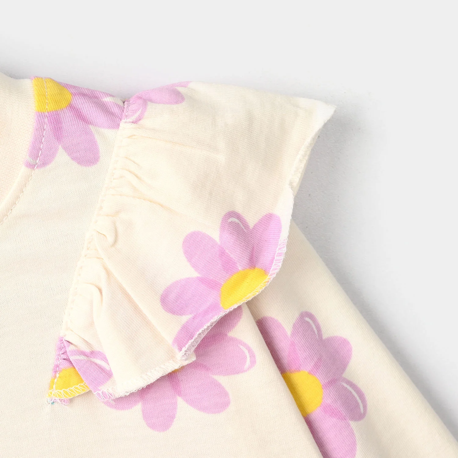 Girls Cotton Jersey T-Shirt F/S Flowers-Off.White - Image 2