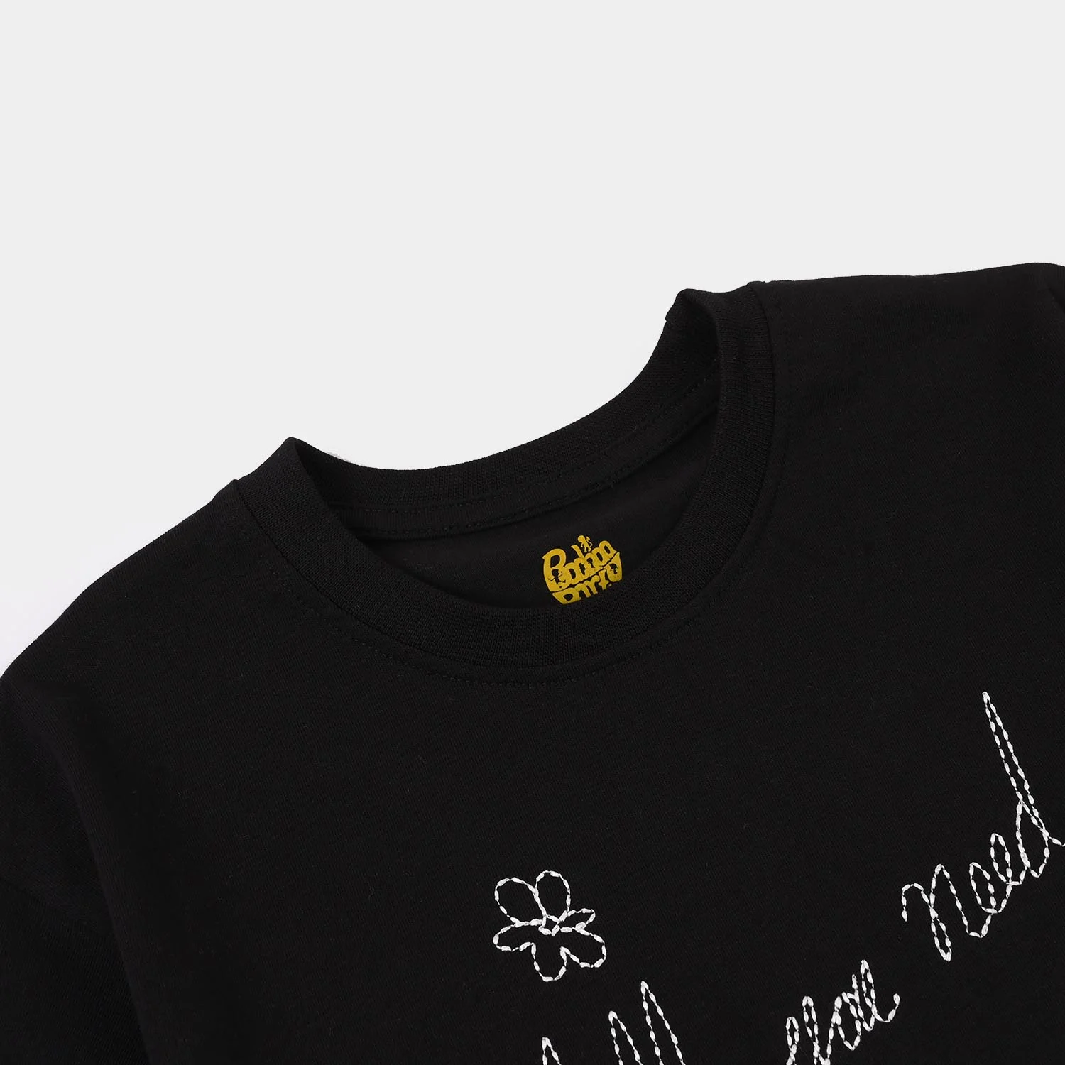 Girls Cotton Jersey T-Shirt ALL YOU NEED-BLACK - Image 2