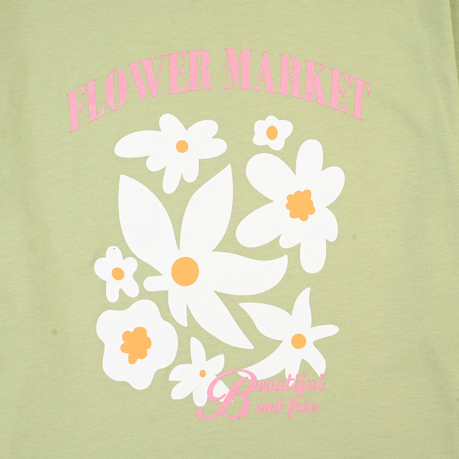 Girls Cotton Jersey T-Shirt H/S Flower Market-GREEN - Image 3
