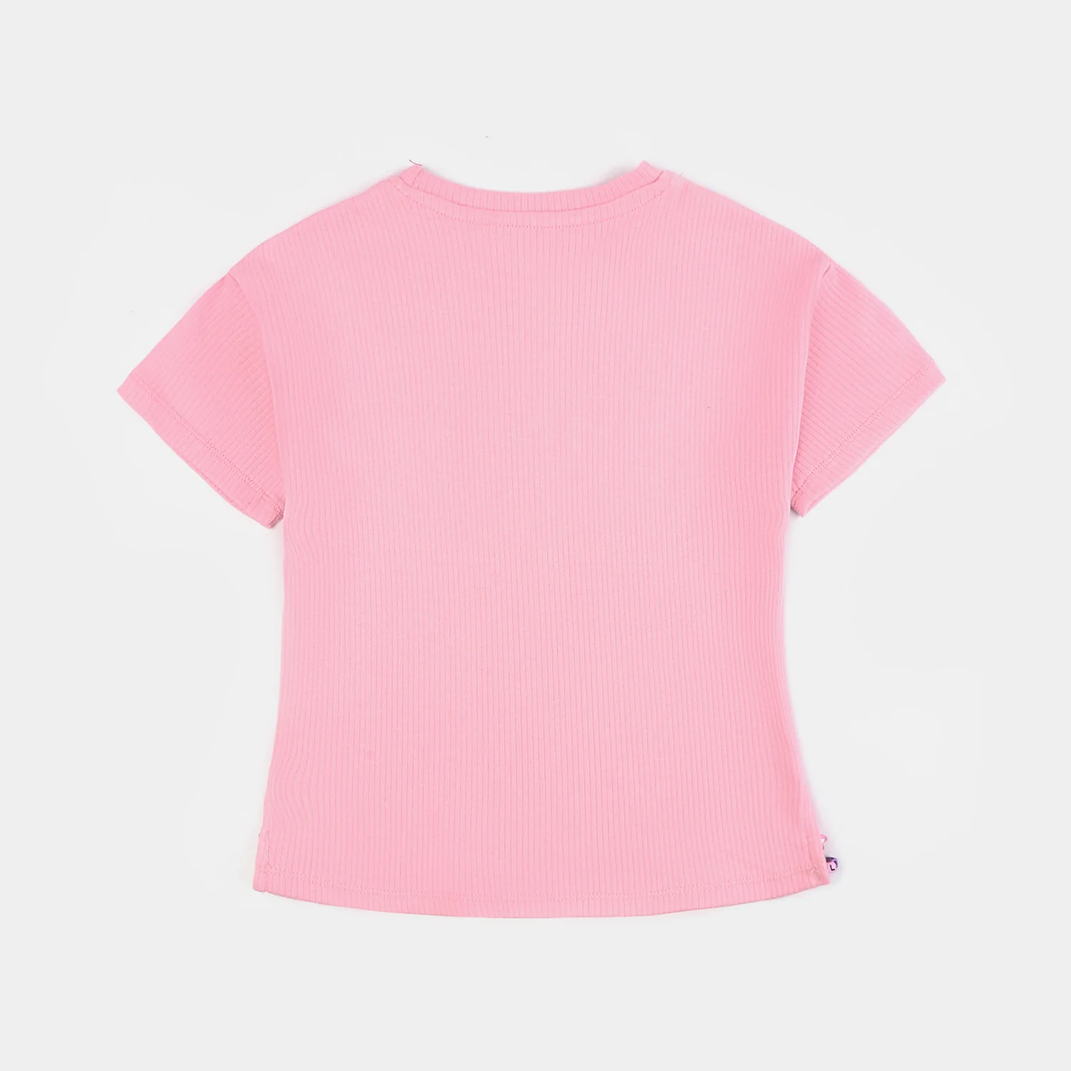 Girls Cotton Jersey T-Shirt (Flowers) - Candy Pink - Image 4