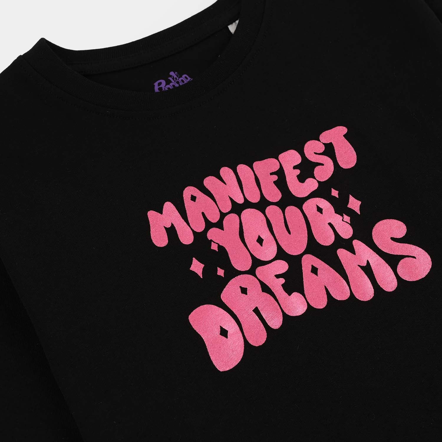 Girls Cotton Jersey T-Shirt H/S MANIFEST-BLACK - Image 2