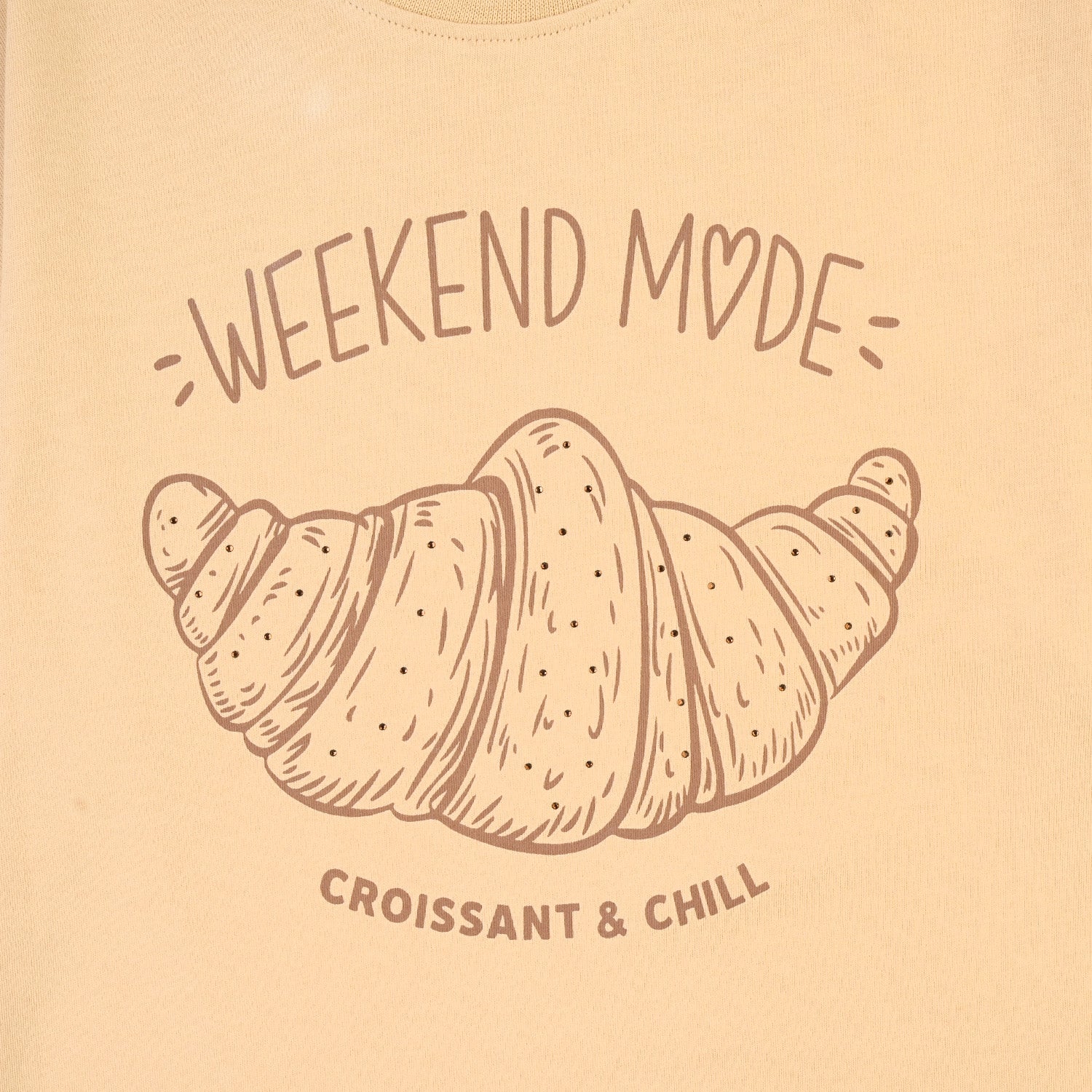 Girls Cotton Jersey T-Shirt H/S Weekend Mode-BROWN - Image 3