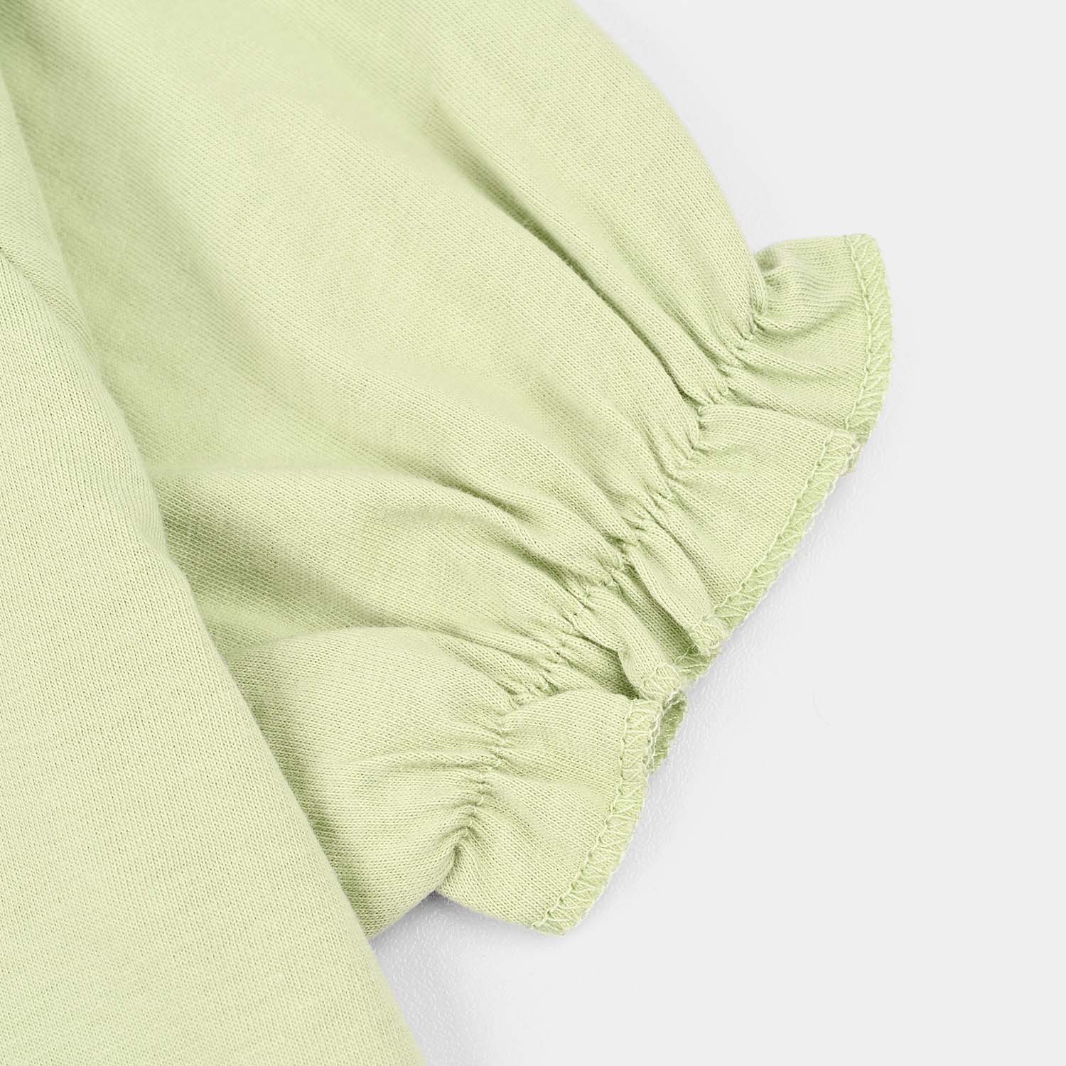 Girls Cotton Jersey T-Shirts H/S More Love Please-Green - Image 4