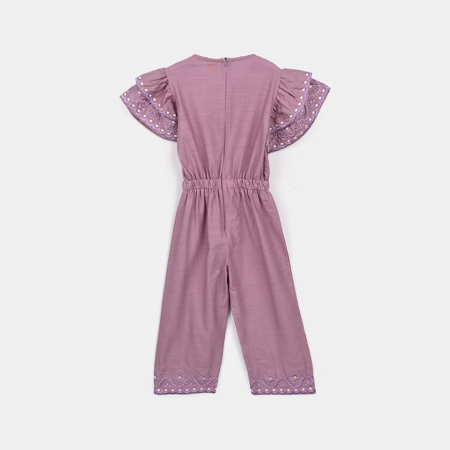 Girls Cotton Jumpsuit Dusty- Purple - Image 4