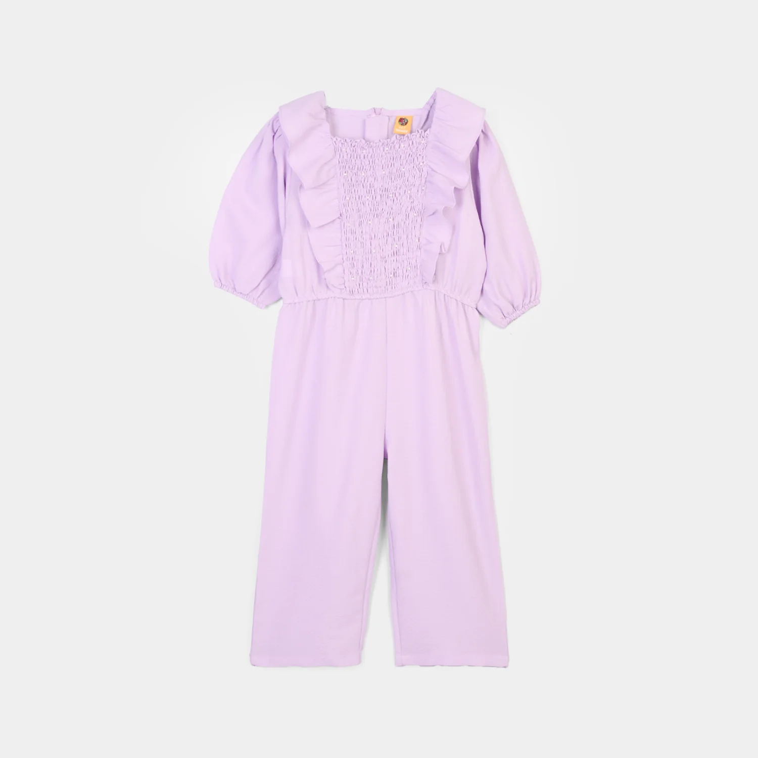 Girls Cotton Jumpsuit Pearls-Lilac
