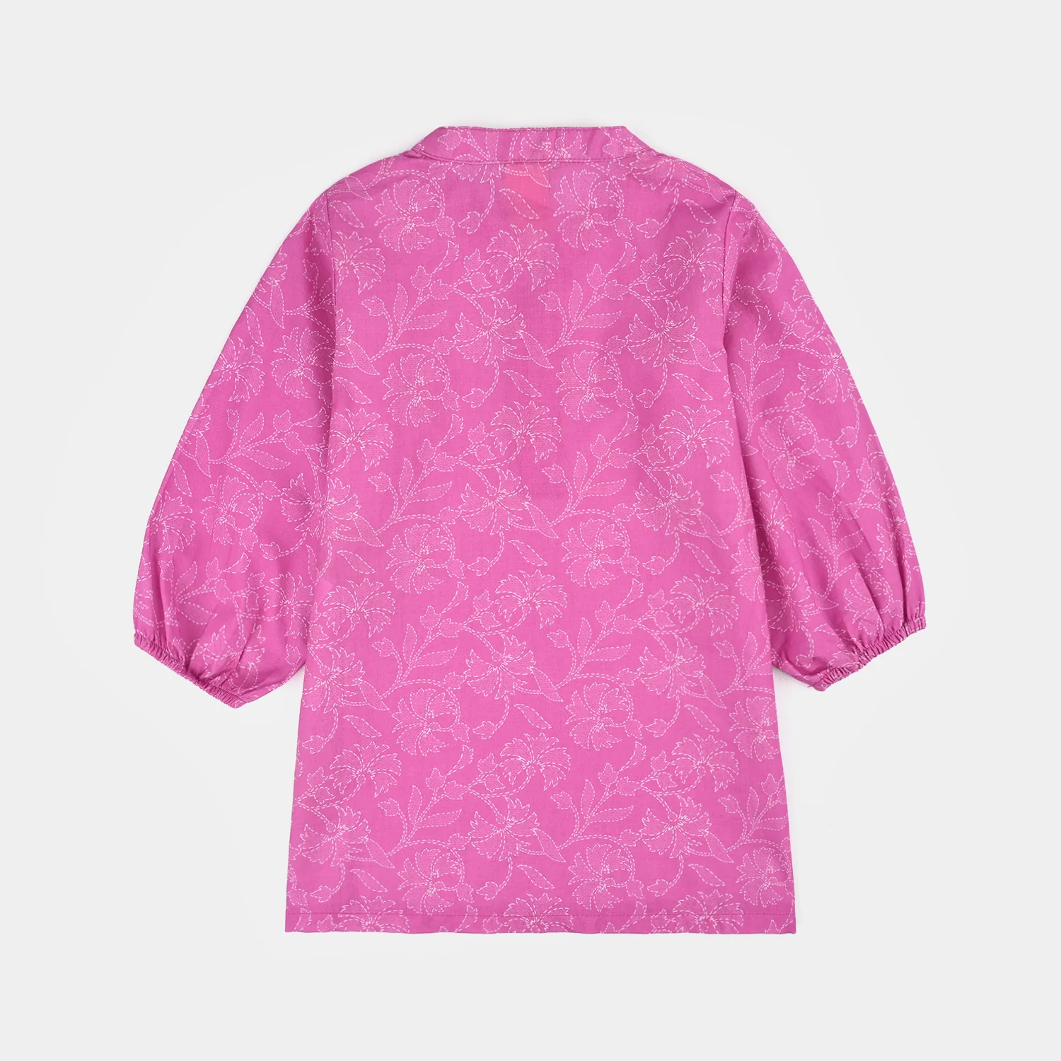 Girls Cotton Poplin Printed 2Piece Kantha Stitch-Purple - Image 5