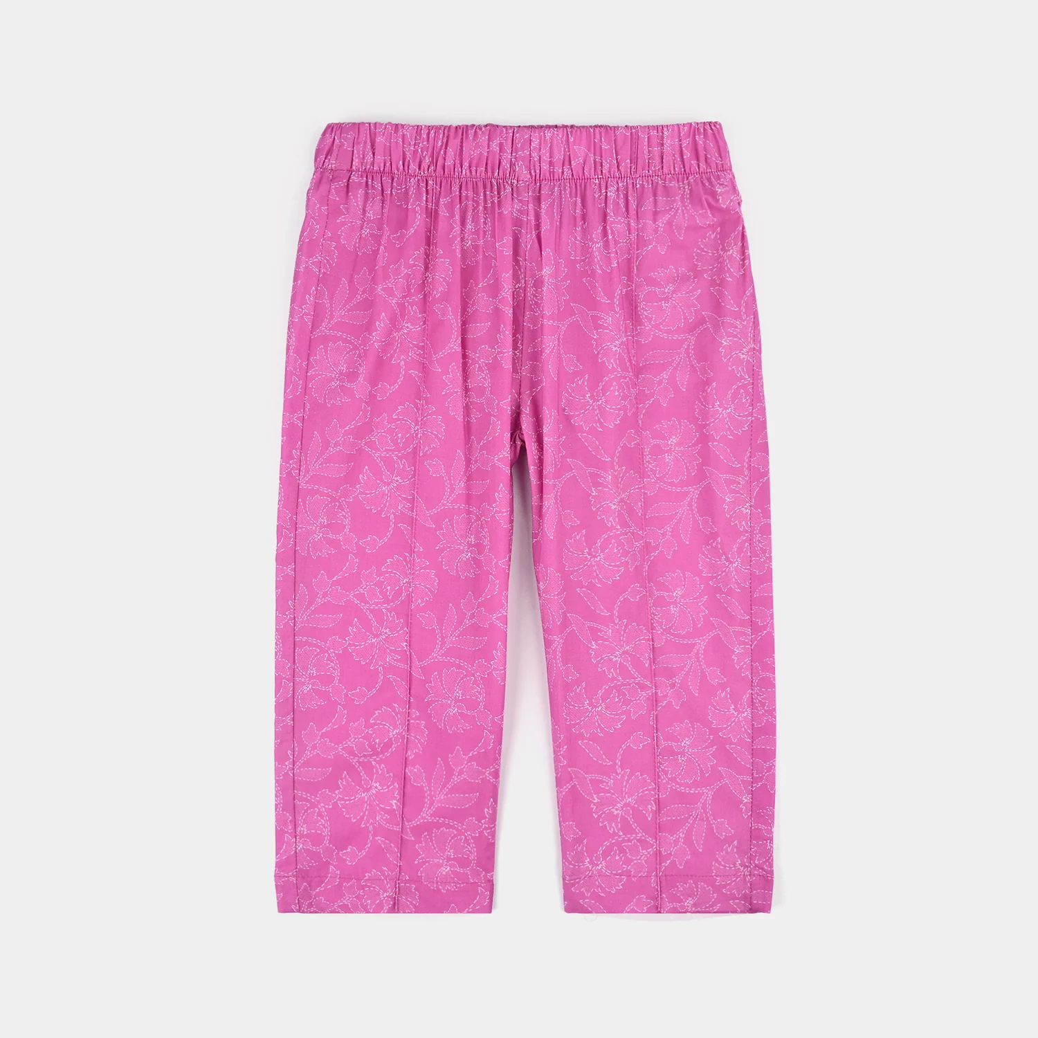Girls Cotton Poplin Printed 2Piece Kantha Stitch-Purple - Image 6