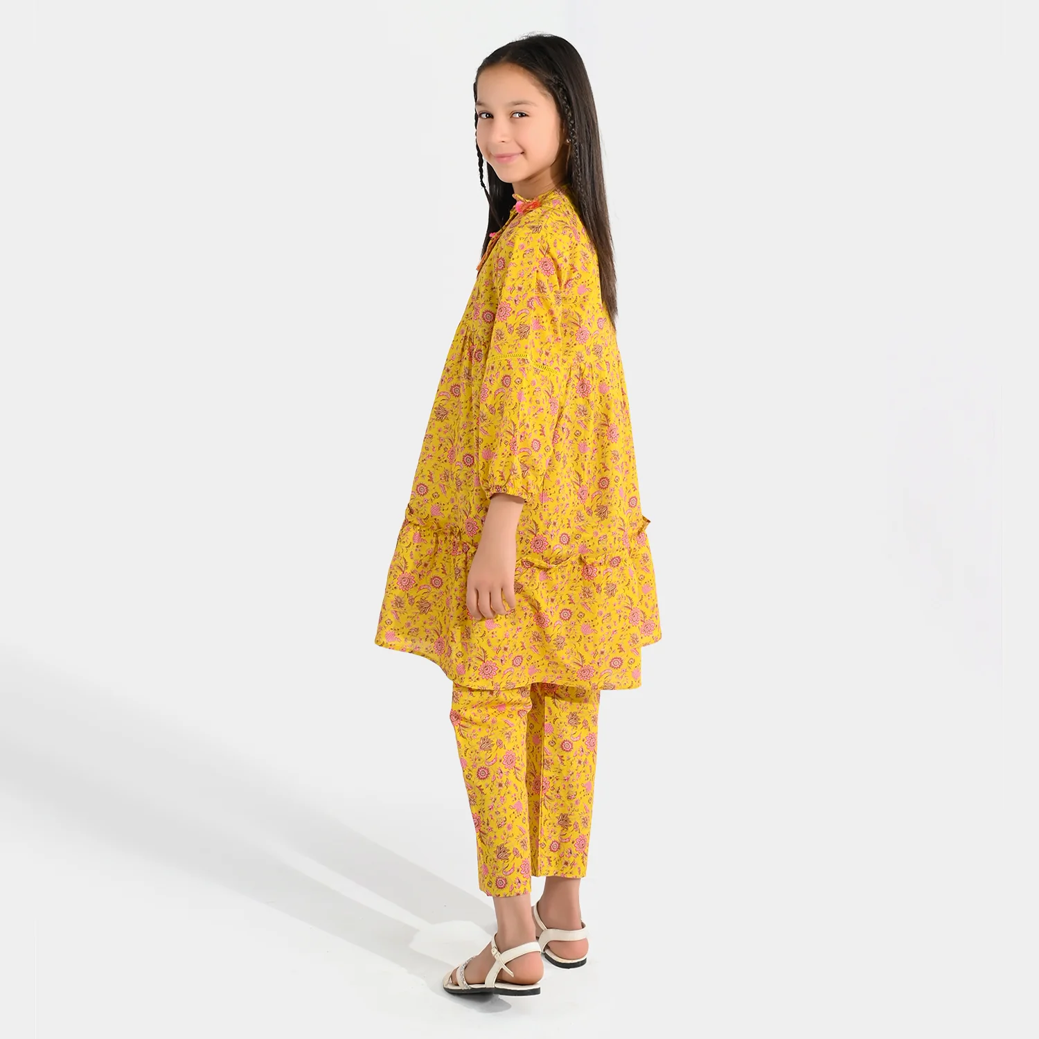 Girls Cotton Printed 2Pcs - Multi - Image 6