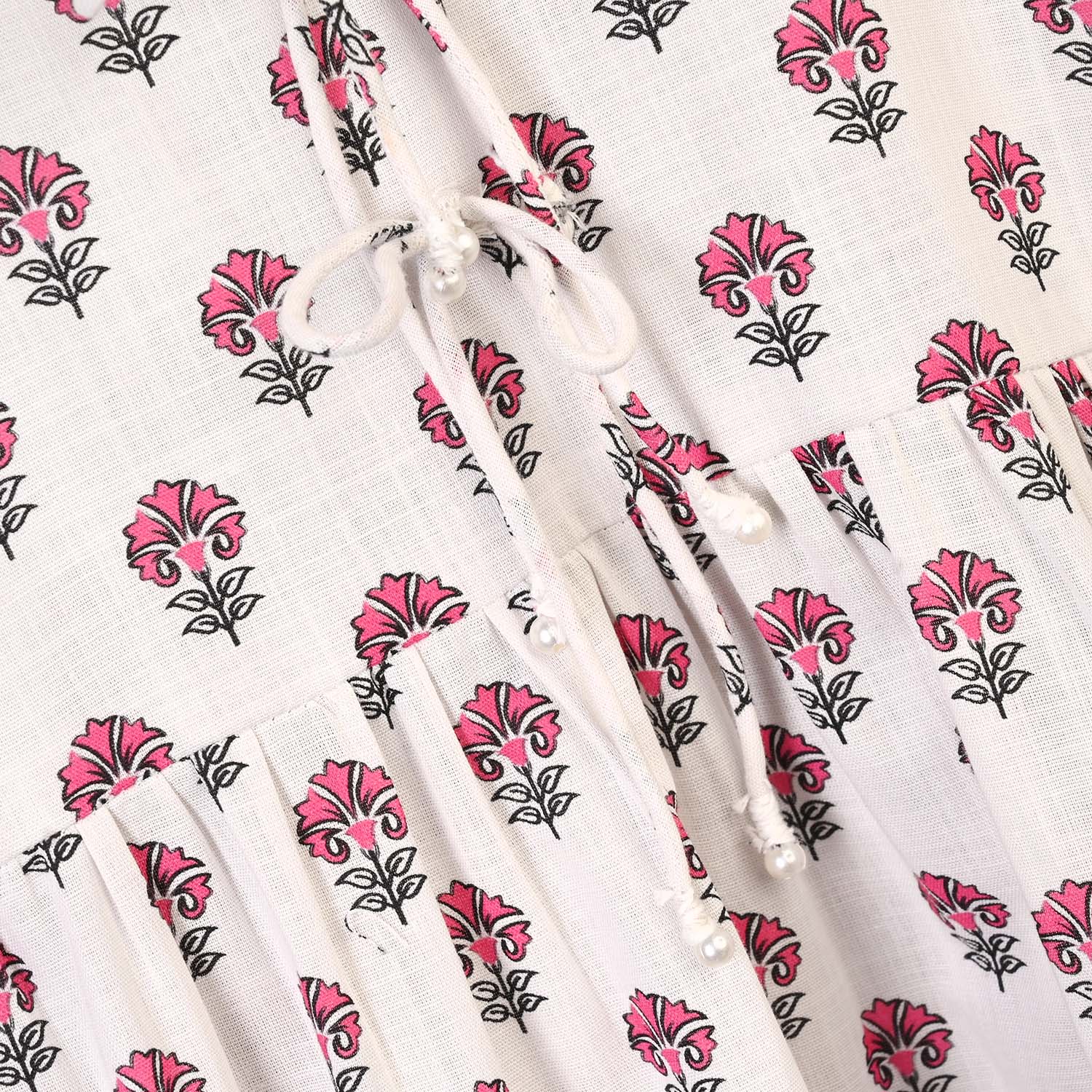 Girls Cotton Printed Frock Paradise-Multi - Image 10