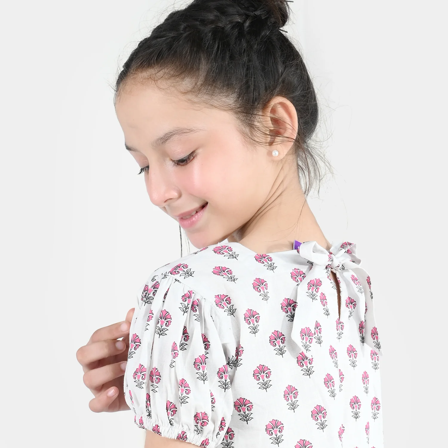 Girls Cotton Printed Frock Paradise-Multi - Image 5