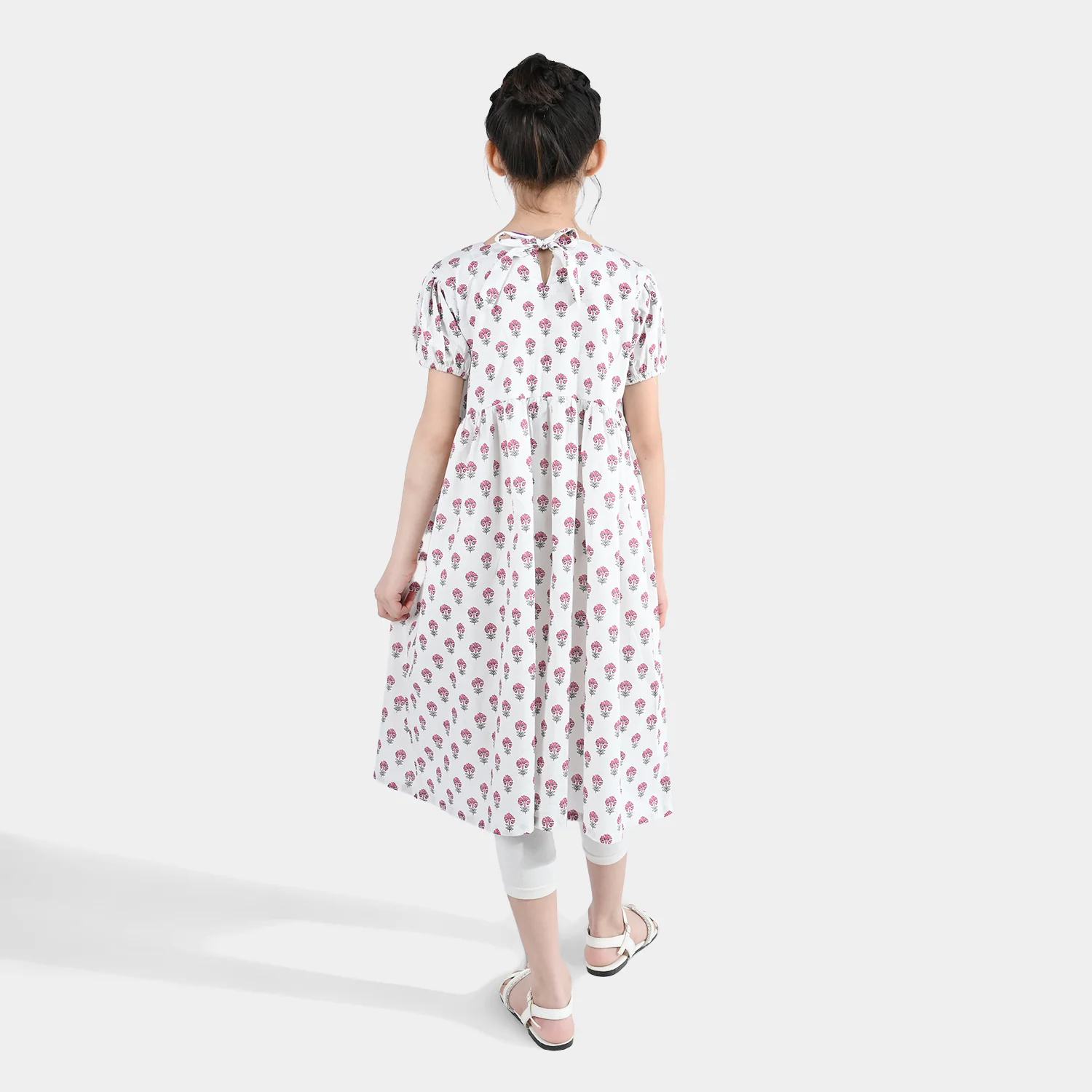 Girls Cotton Printed Frock Paradise-Multi - Image 7