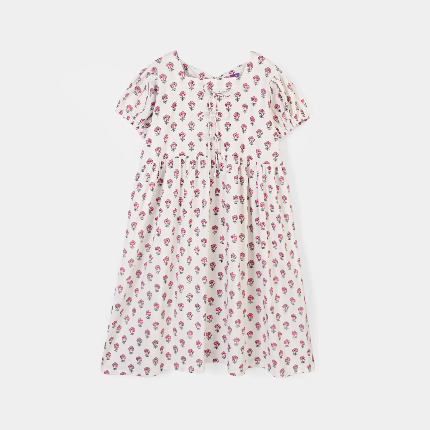 Girls Cotton Printed Frock Paradise-Multi - Image 9