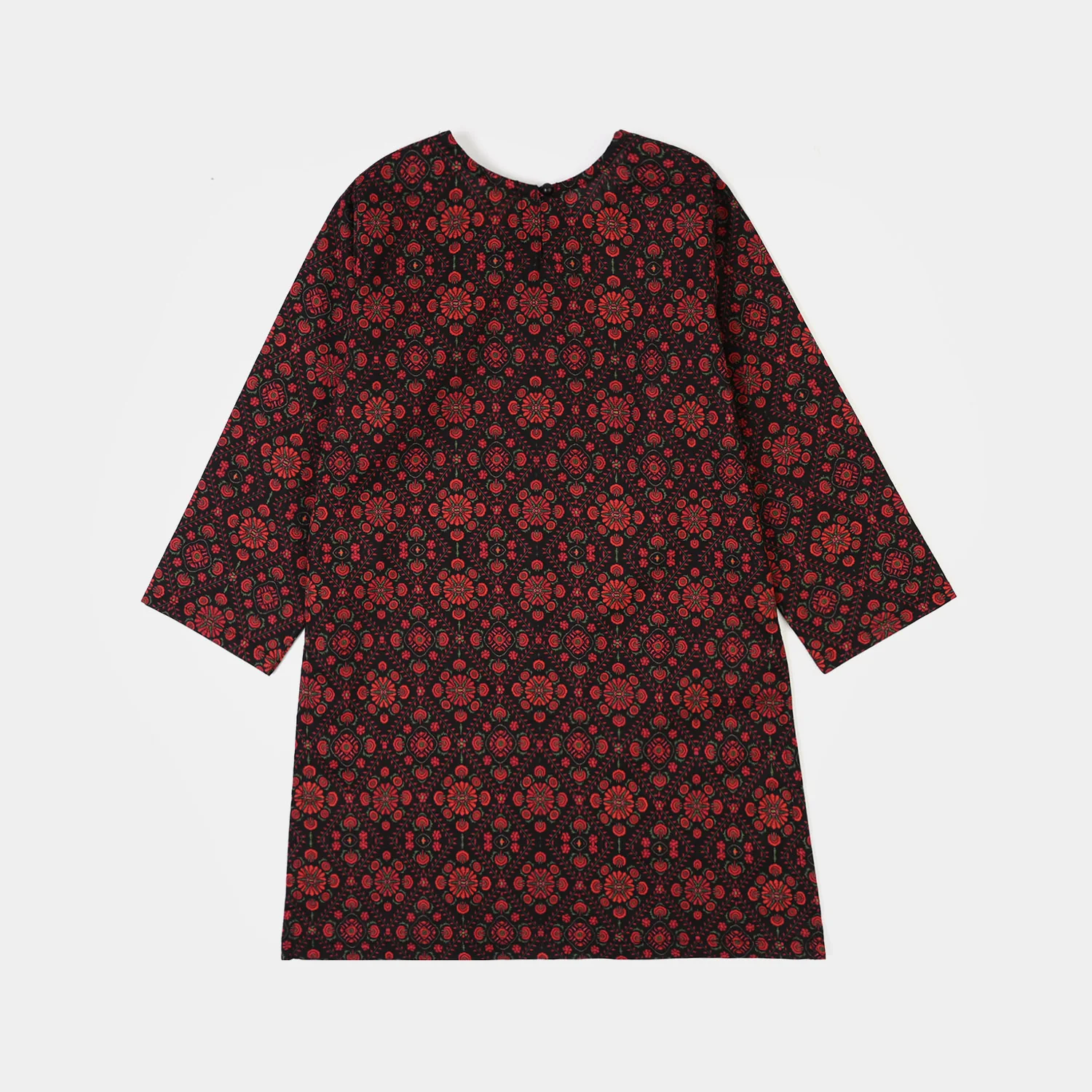 Girls Cotton Printed Kurti kajal-BLACK - Image 4