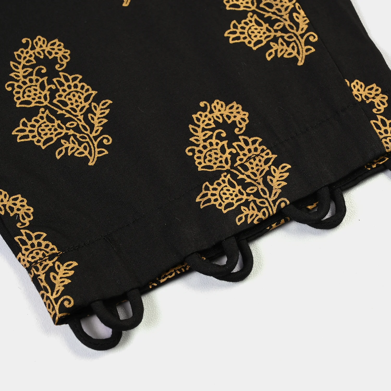 Girls Cotton Screen Print Straight Pant -BLACK - Image 2