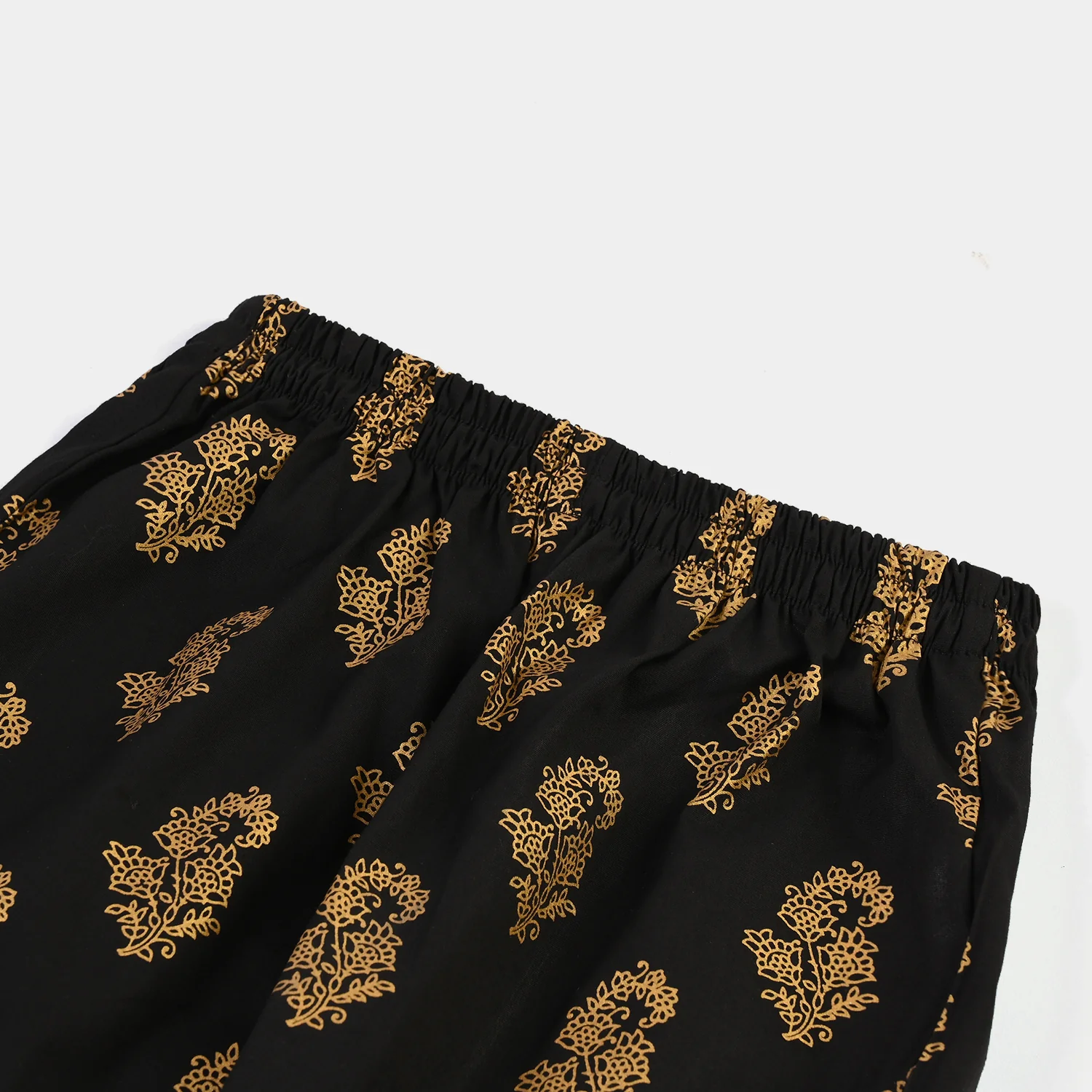 Girls Cotton Screen Print Straight Pant -BLACK - Image 3