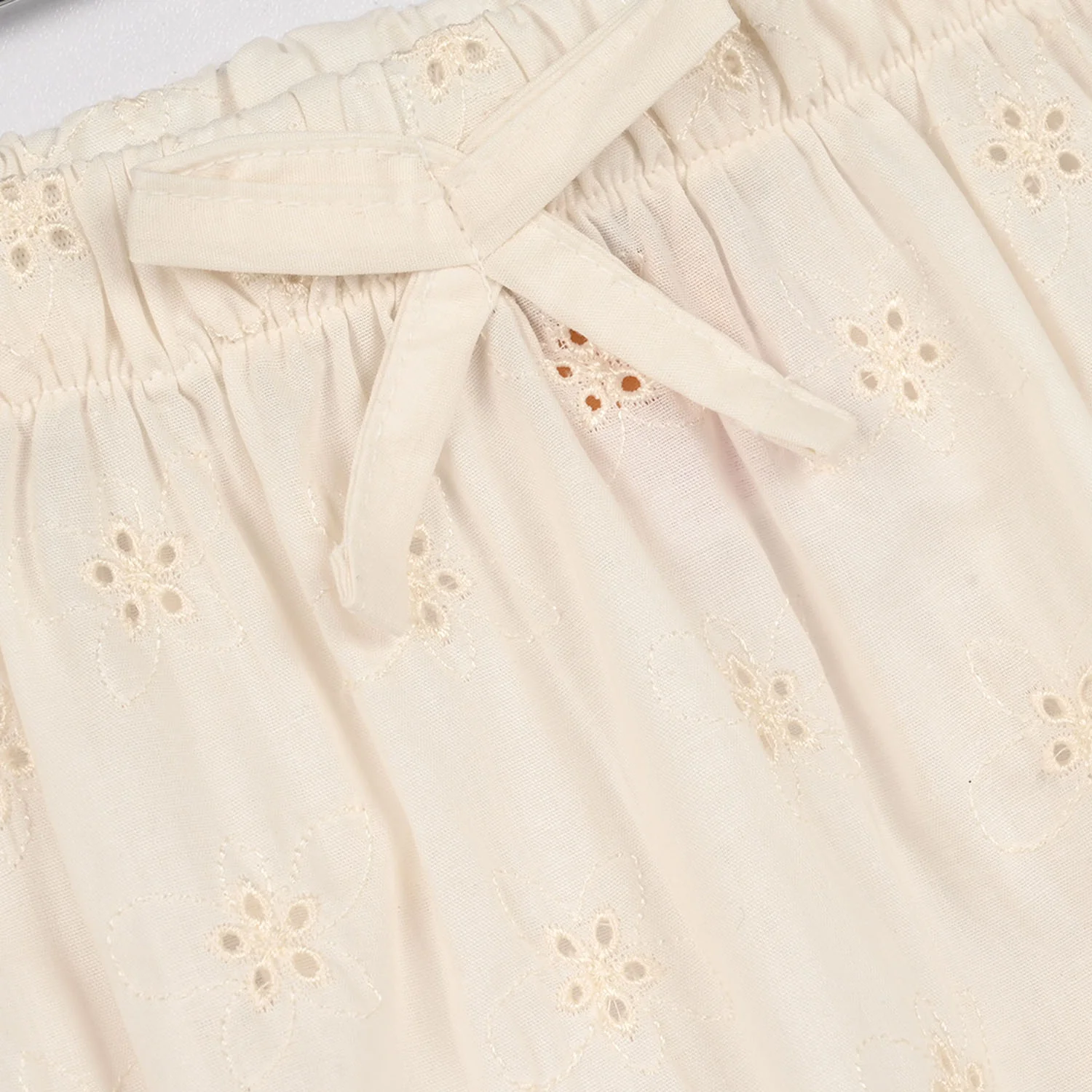Girls Cotton Short Skirt (Rose) - OFF White - Image 2