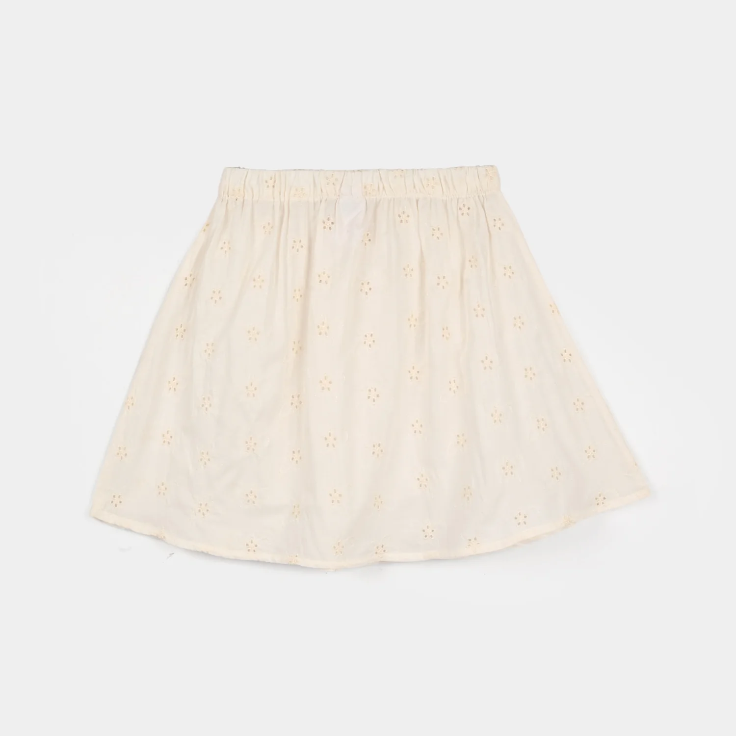 Girls Cotton Short Skirt (Rose) - OFF White - Image 4