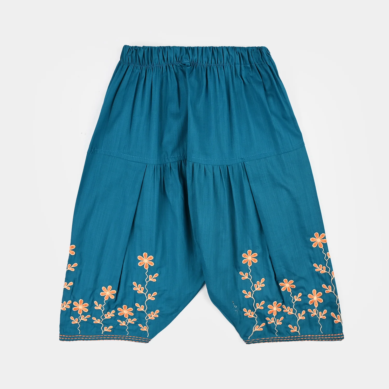 Girls Cotton Slub EMB 2 Pc Suit Noori-BLUE - Image 7