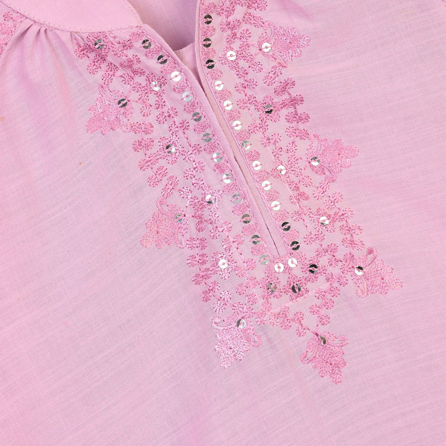 Girls Cotton Slub Emb Top Peaches-Pink - Image 2