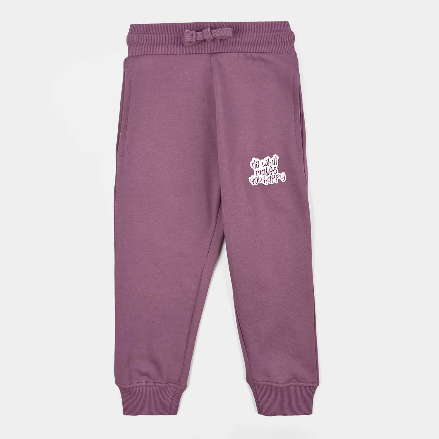 Girls Cotton Terry Pyjama Makes Happy-Very.Grape
