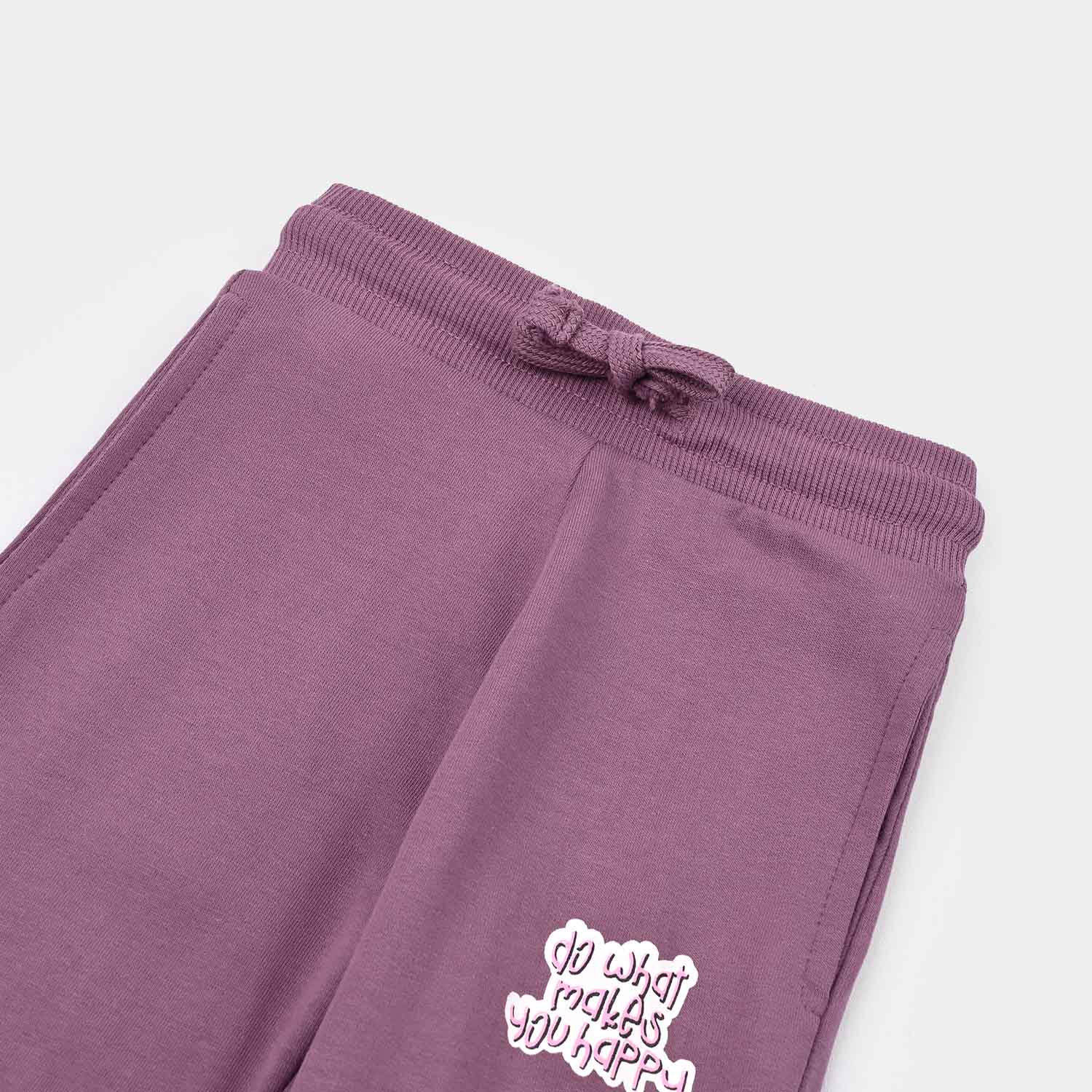 Girls Cotton Terry Pyjama Makes Happy-Very.Grape - Image 2