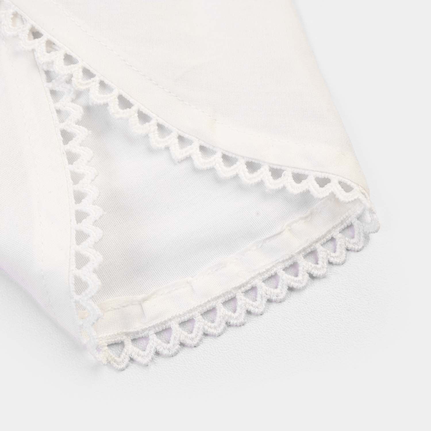 Girls Cotton Tulip Shalwar-White - Image 2