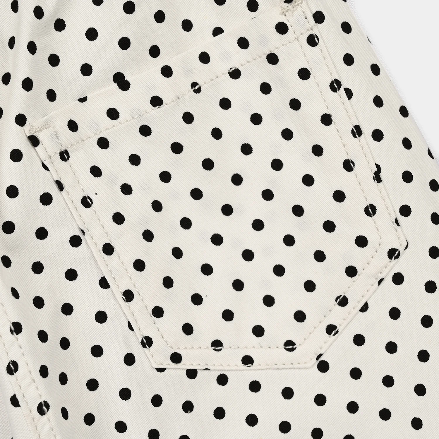 Girls Cotton Twill Jegging Polka-White - Image 2