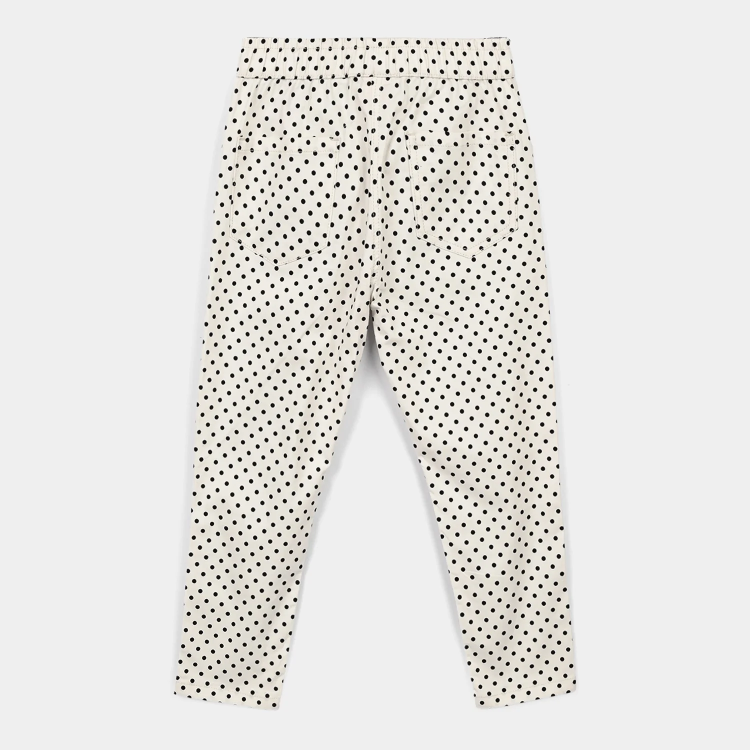 Girls Cotton Twill Jegging Polka-White - Image 3