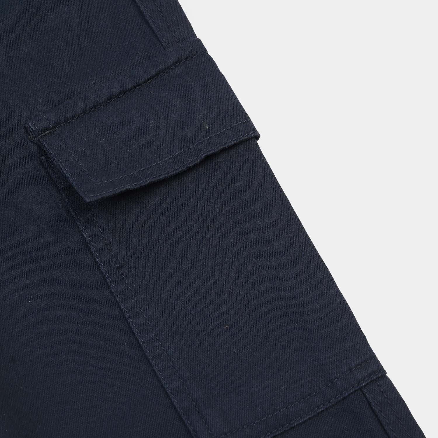 Girls Cotton Twill Pant Flap-Blue - Image 3