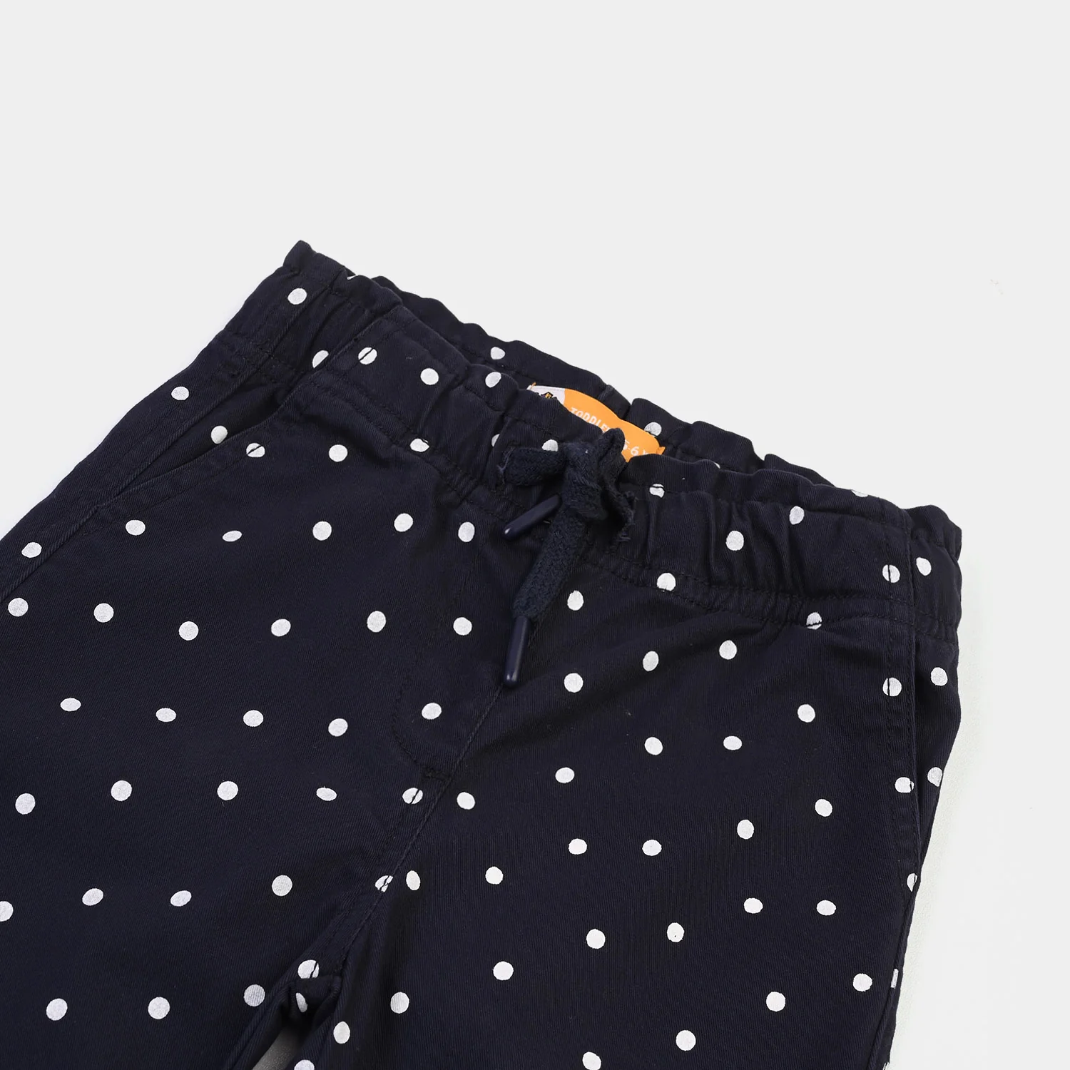 Girls Cotton Twill Pant Polka Dot-Blue - Image 2