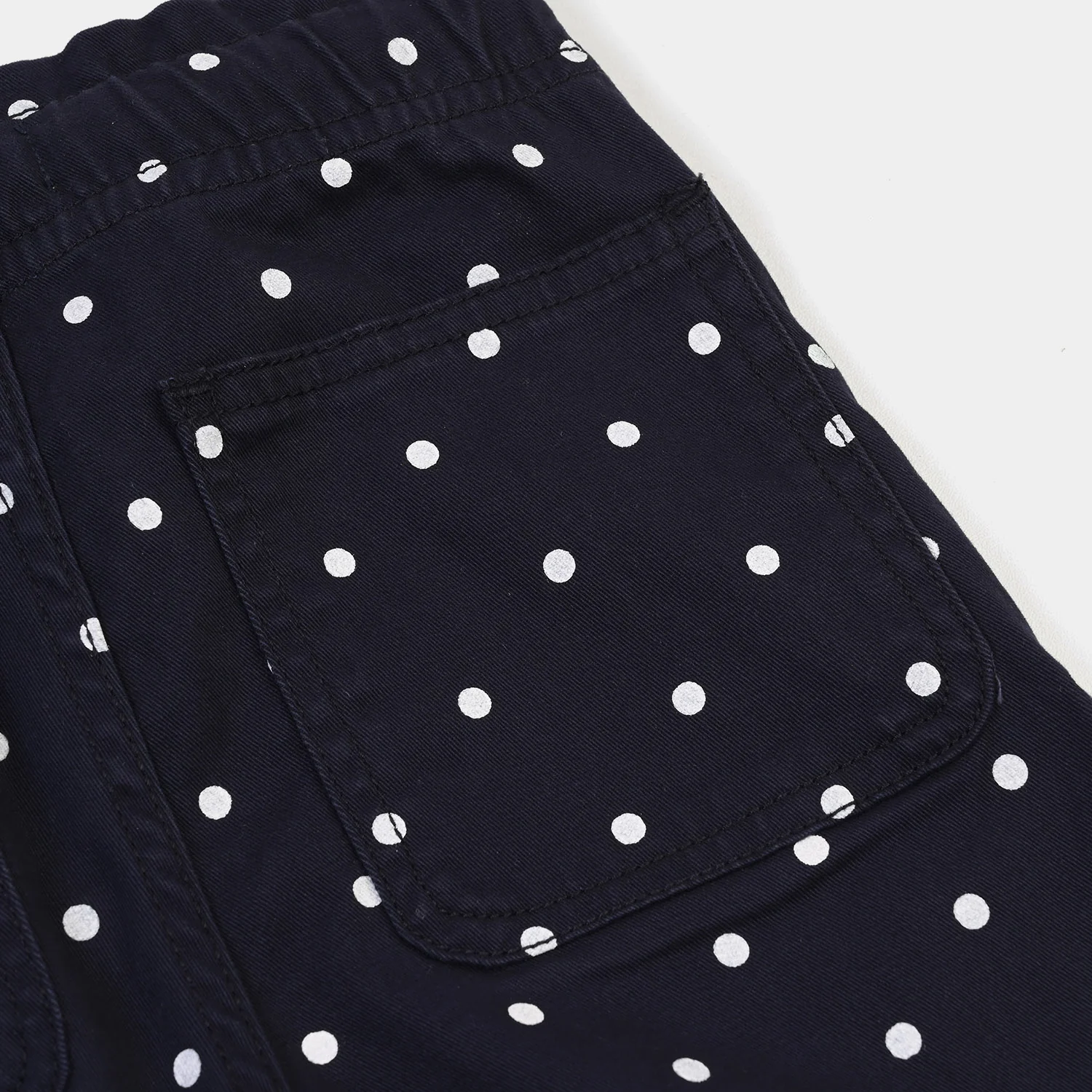 Girls Cotton Twill Pant Polka Dot-Blue - Image 3