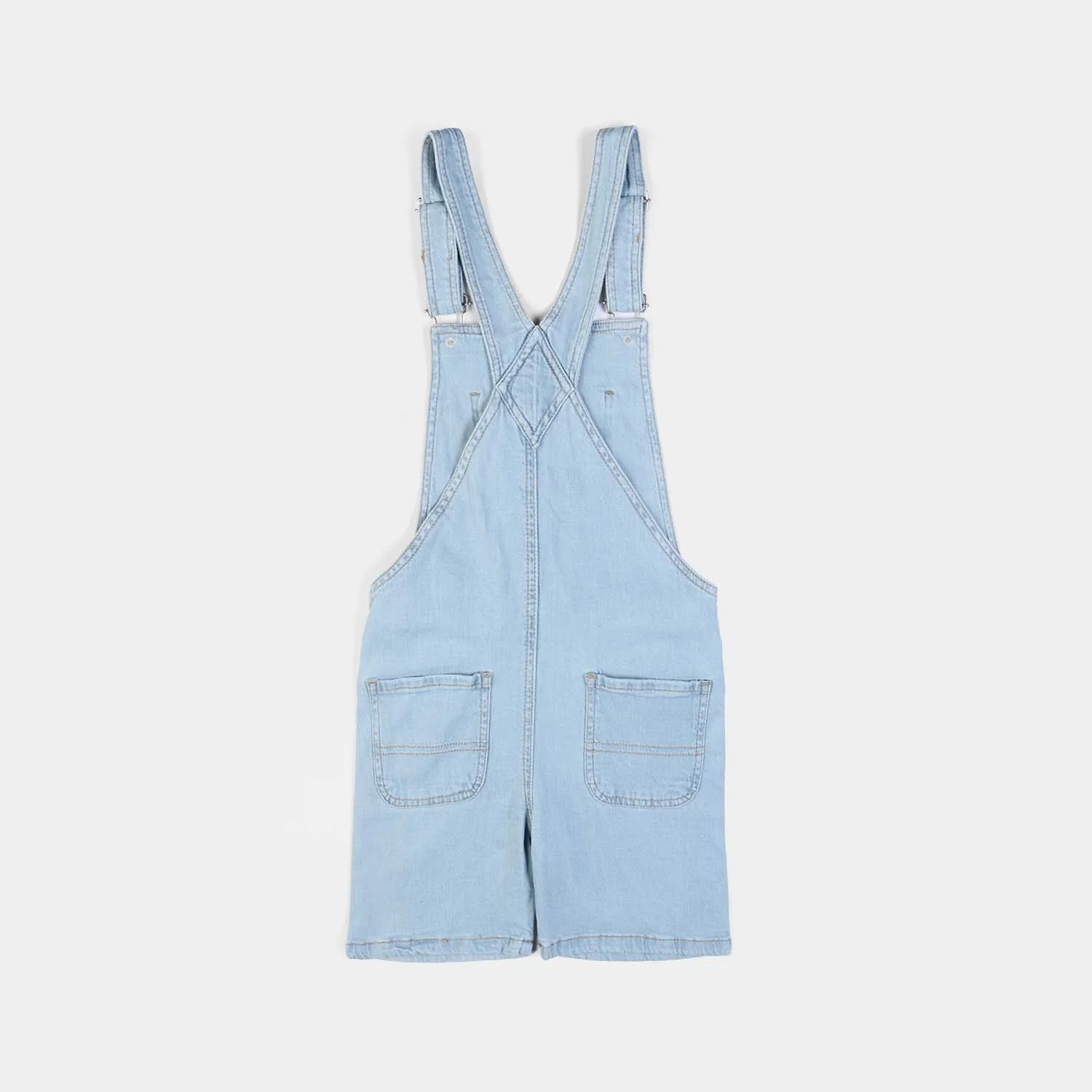 Girls Denim rigid Dangri Mitered-LT.Blue - Image 4