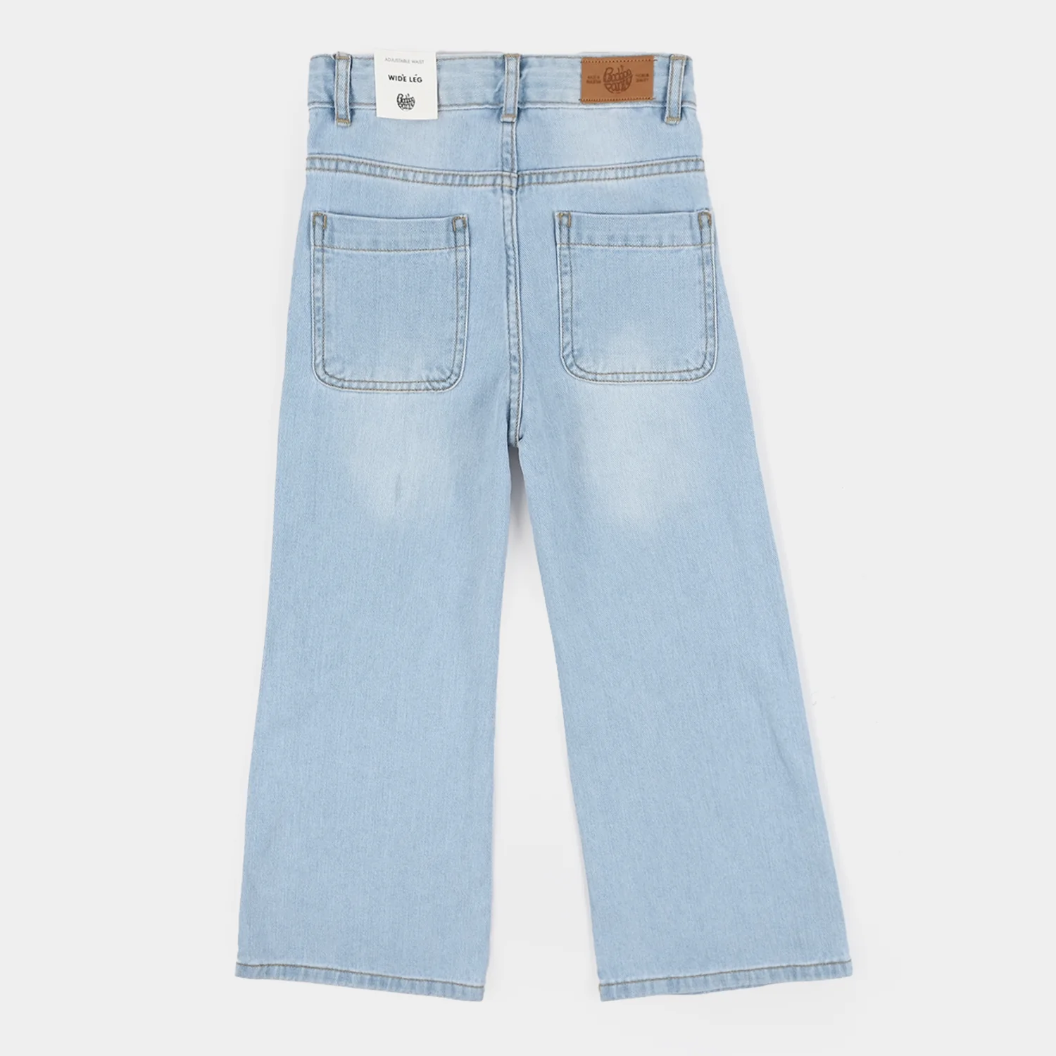 Girls Denim rigid Pant Bow-Light Blue - Image 4