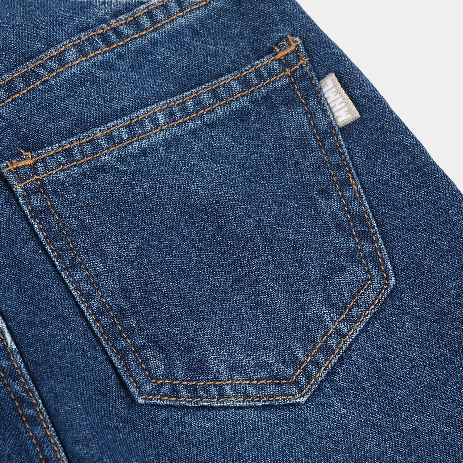 Girls Denim Rigid Pant Folded - Dark Blue - Image 4