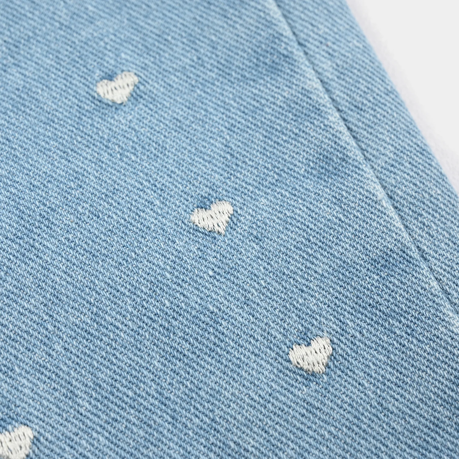 Girls Denim rigid Pant Hearts-Light Blue - Image 3