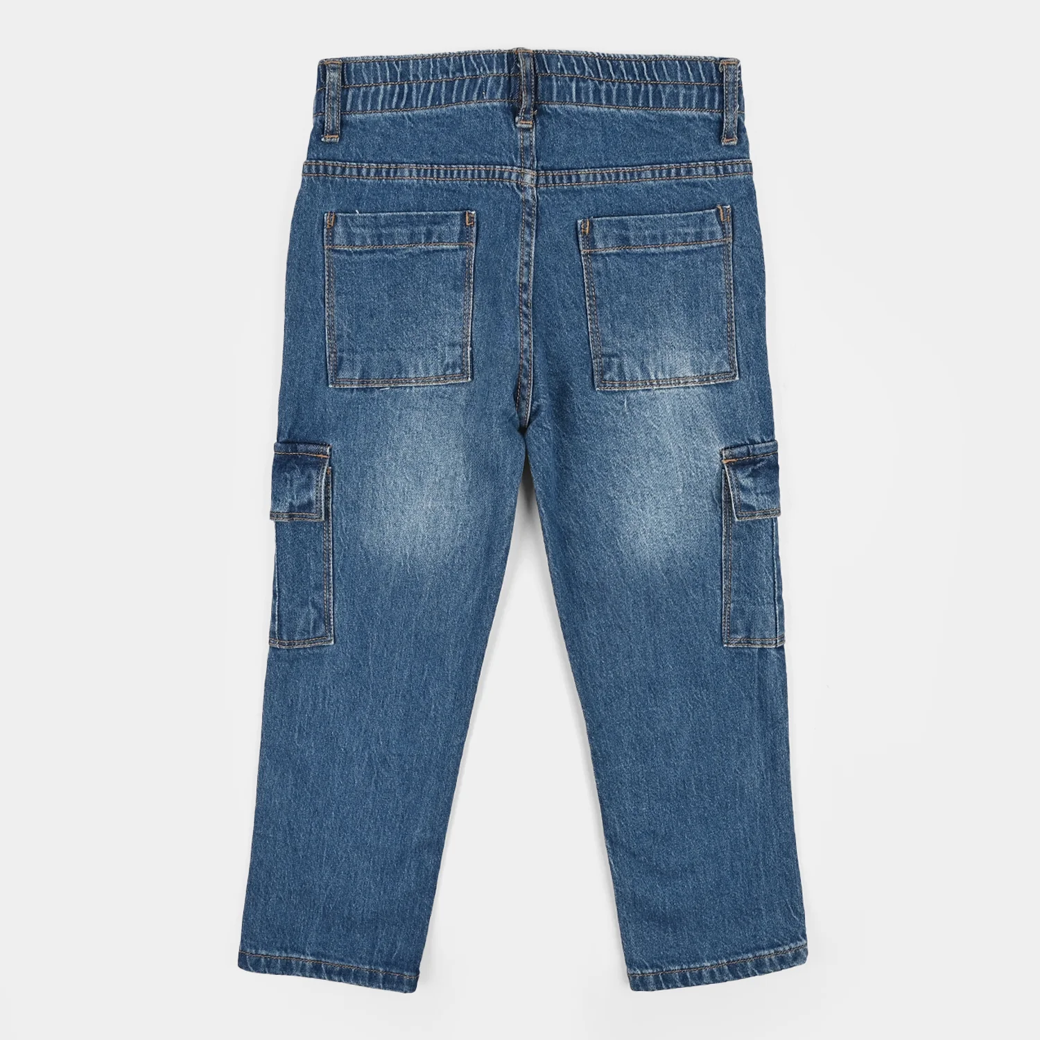 Girls Denim rigid Pant Seams-Mid Blue - Image 4