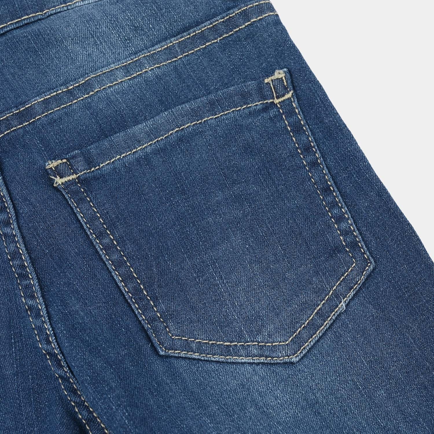 Girls Denim rigid Pant Slit-Mid Blue - Image 5
