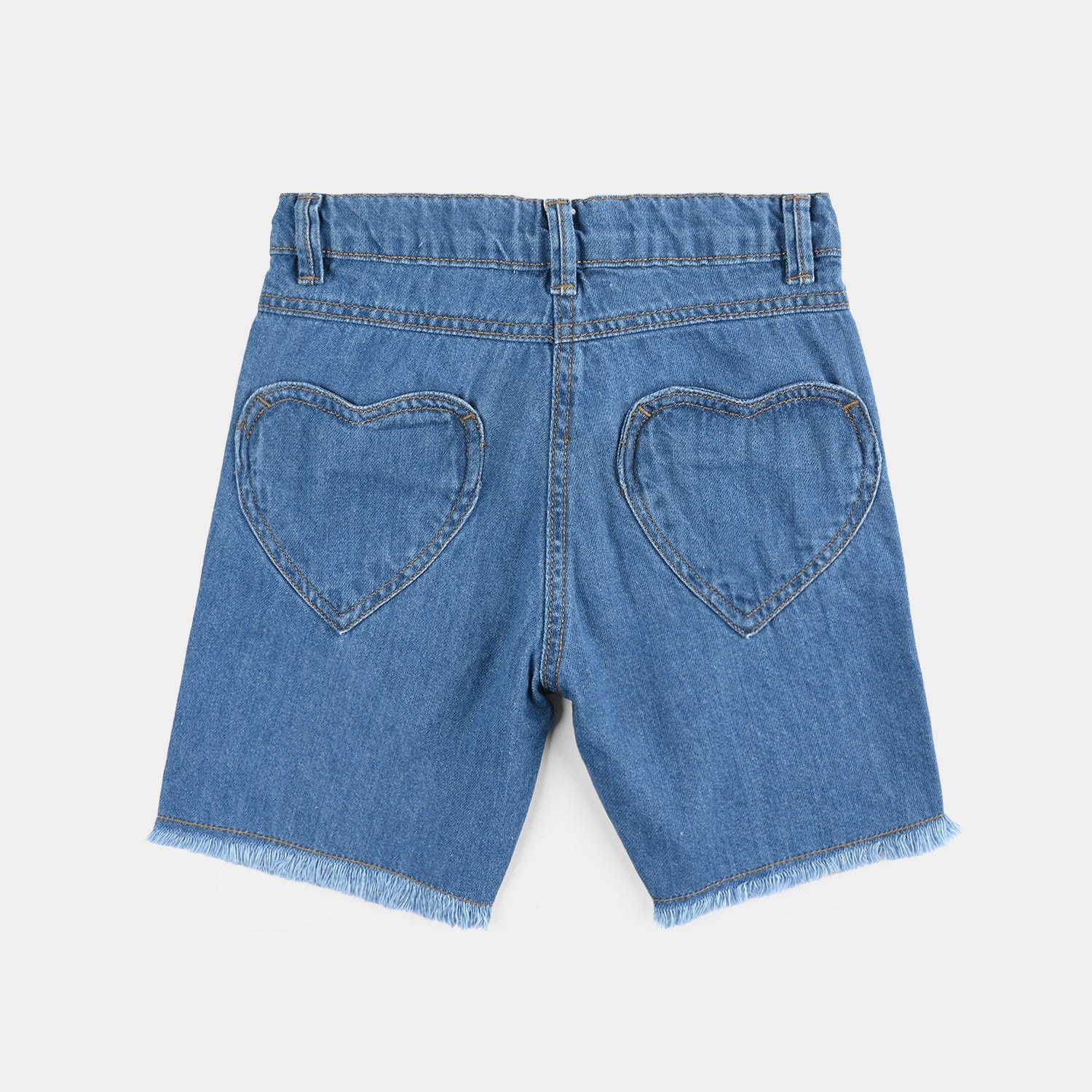 Girls Denim rigid SHORT HEARTS-LT.Blue - Image 4