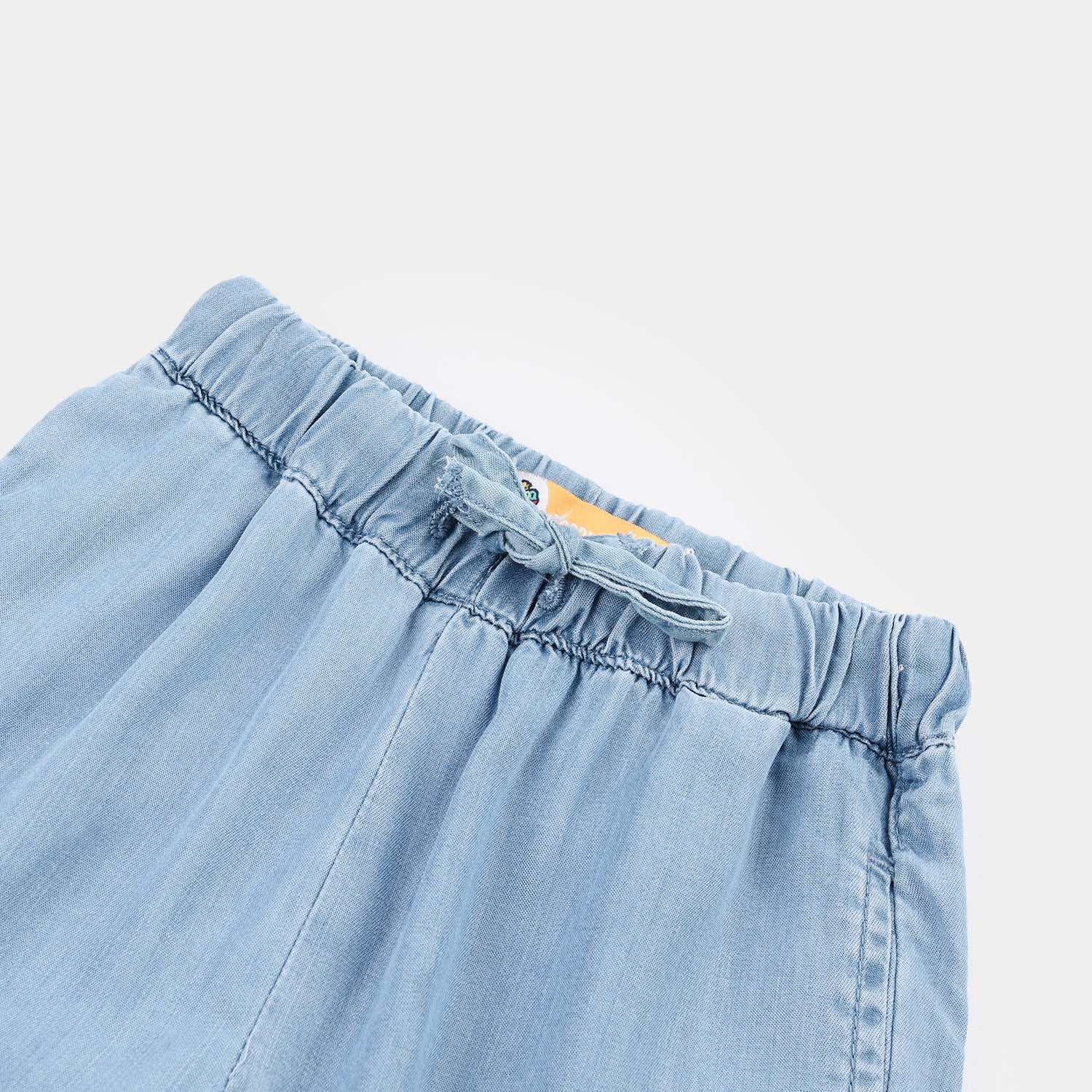 Girls Denim rigid SHORT PETALS-Light Blue - Image 2
