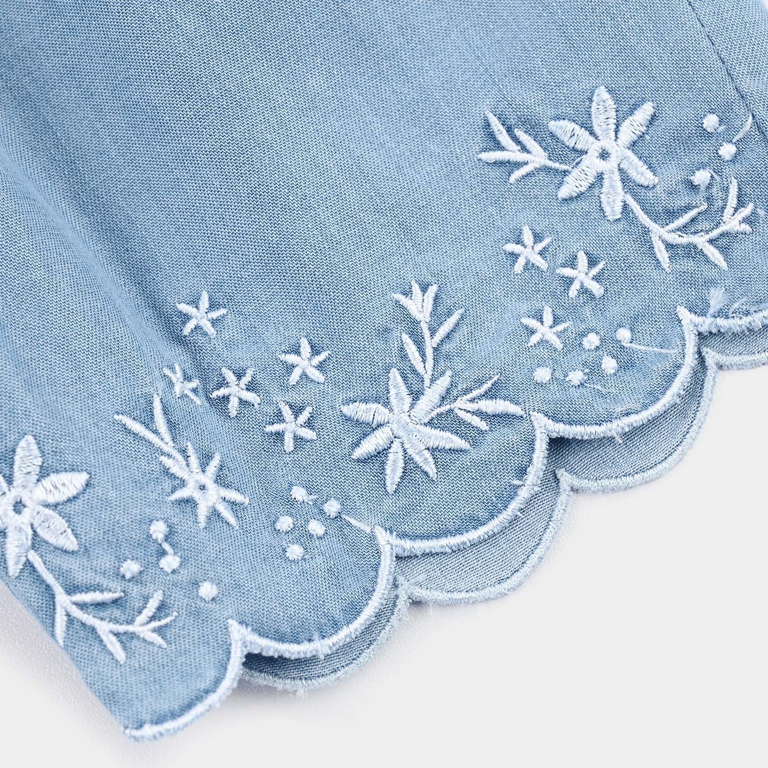 Girls Denim rigid SHORT PETALS-Light Blue - Image 3