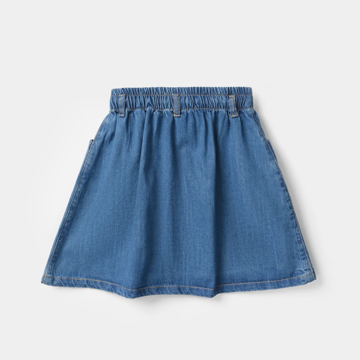 Girls Denim Rigid Skirt - Dark Blue - Image 4