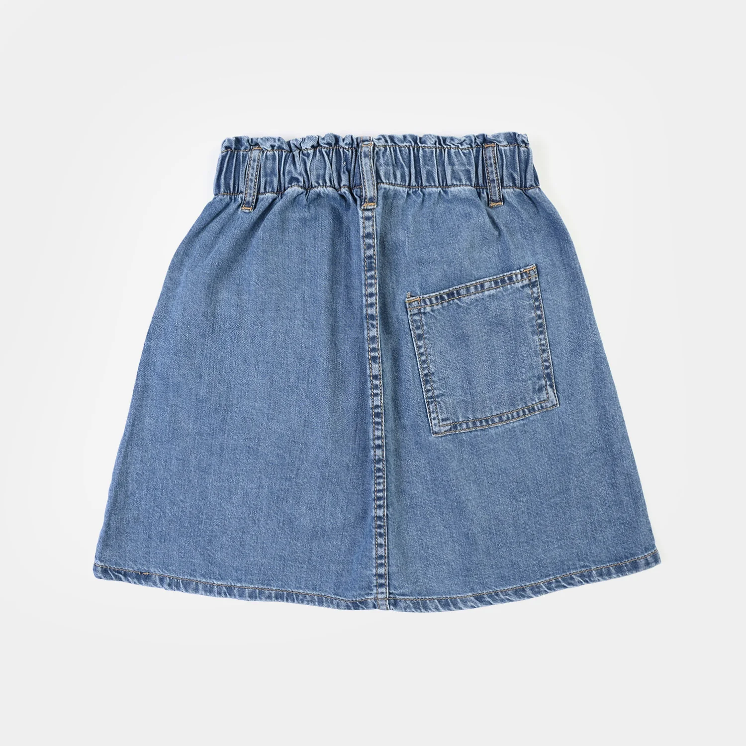 Girls Denim rigid Skirt Flower-Light Blue - Image 4