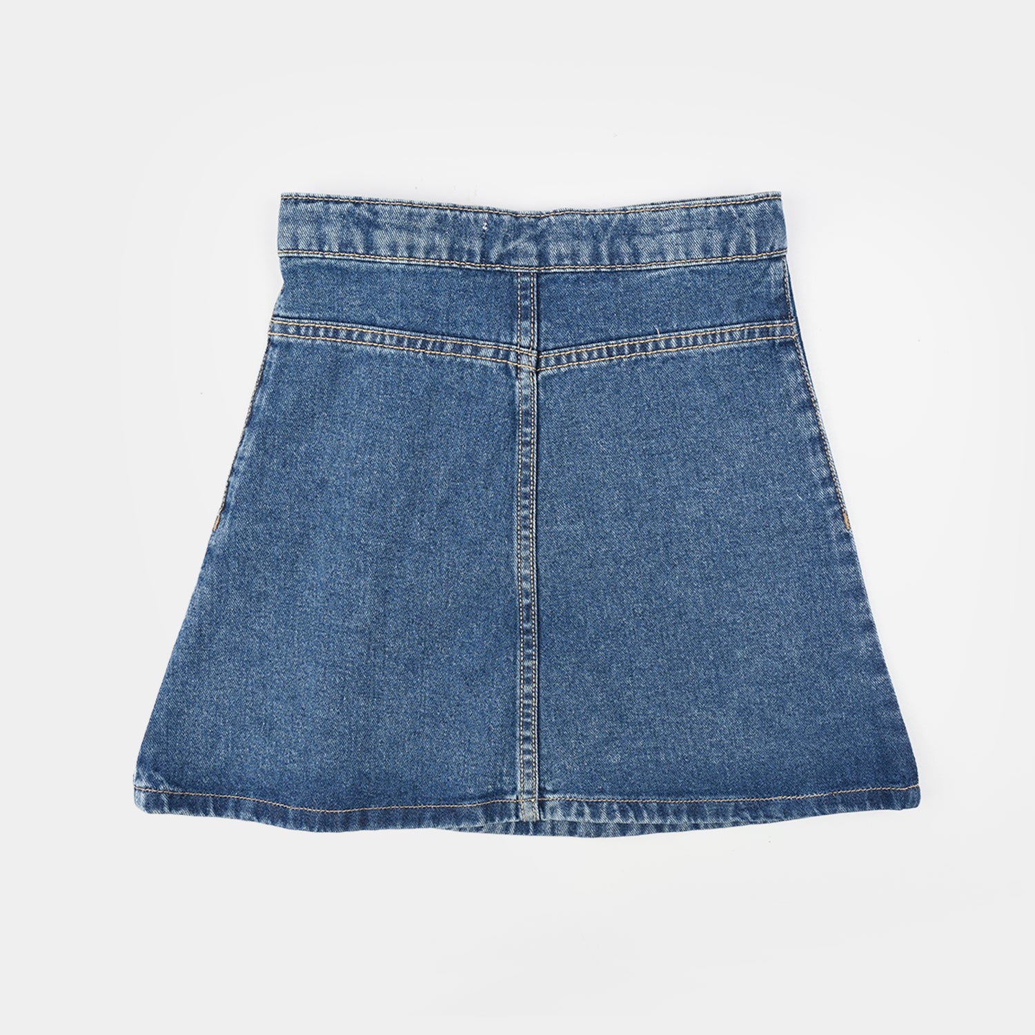Girls Denim Stretch Shorts (Flower Sided) - Light Blue - Image 4