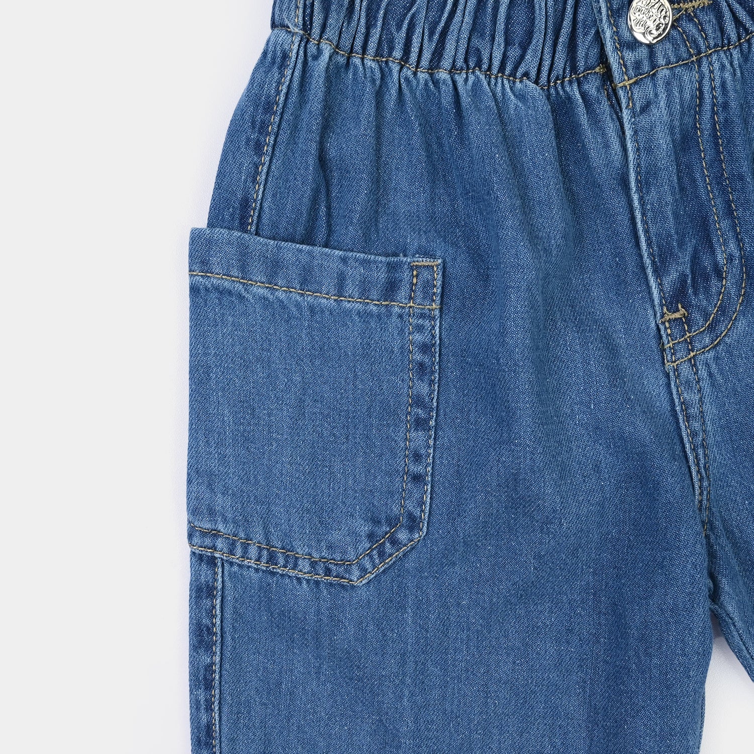 Girls Denim Shorts Character - Mid Blue - Image 3