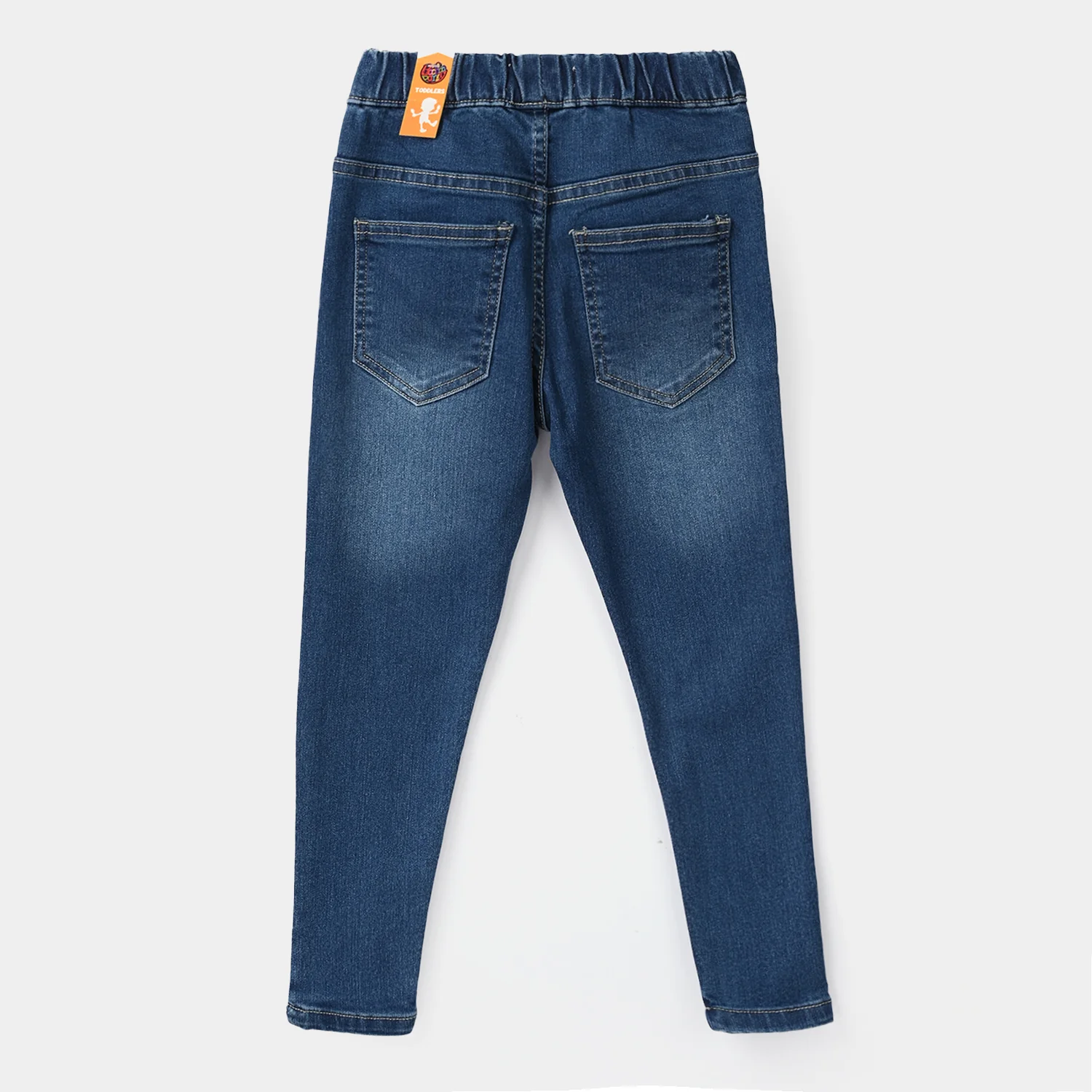 Girls Denim Stretch Jeggings Basic - Mid Blue - Image 3