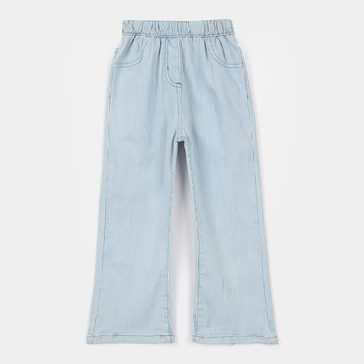 Girls Denim Stretch Jegging (Pintex) - Light Blue