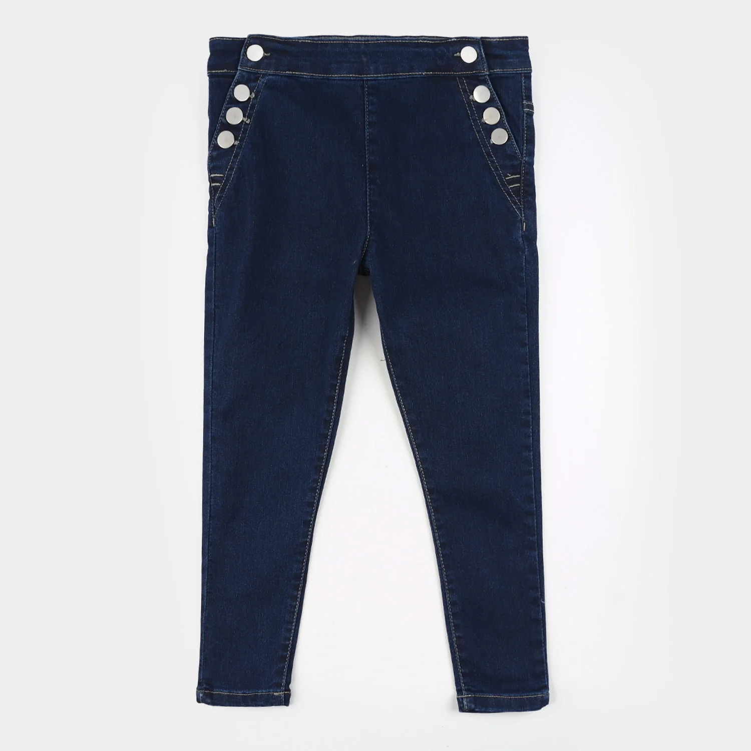 Girls Denim Stretch Jeggings - Dark Blue