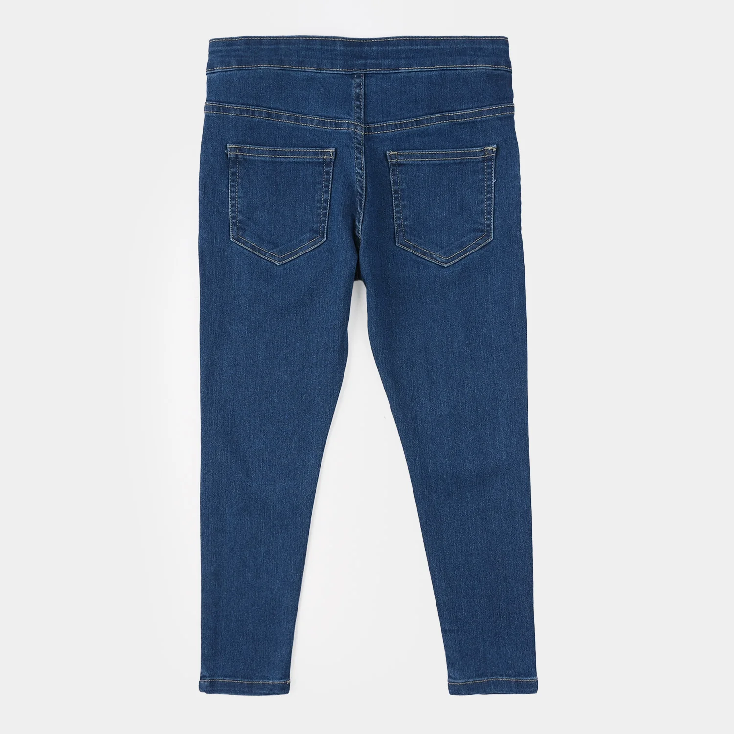 Girls Denim Stretch Jeggings - Mid Blue - Image 4