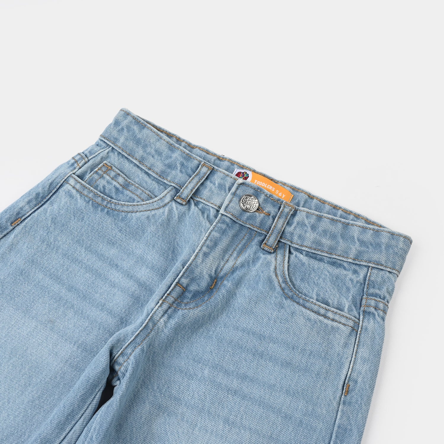 Girls Denim Stretch Pants - Light Blue - Image 2